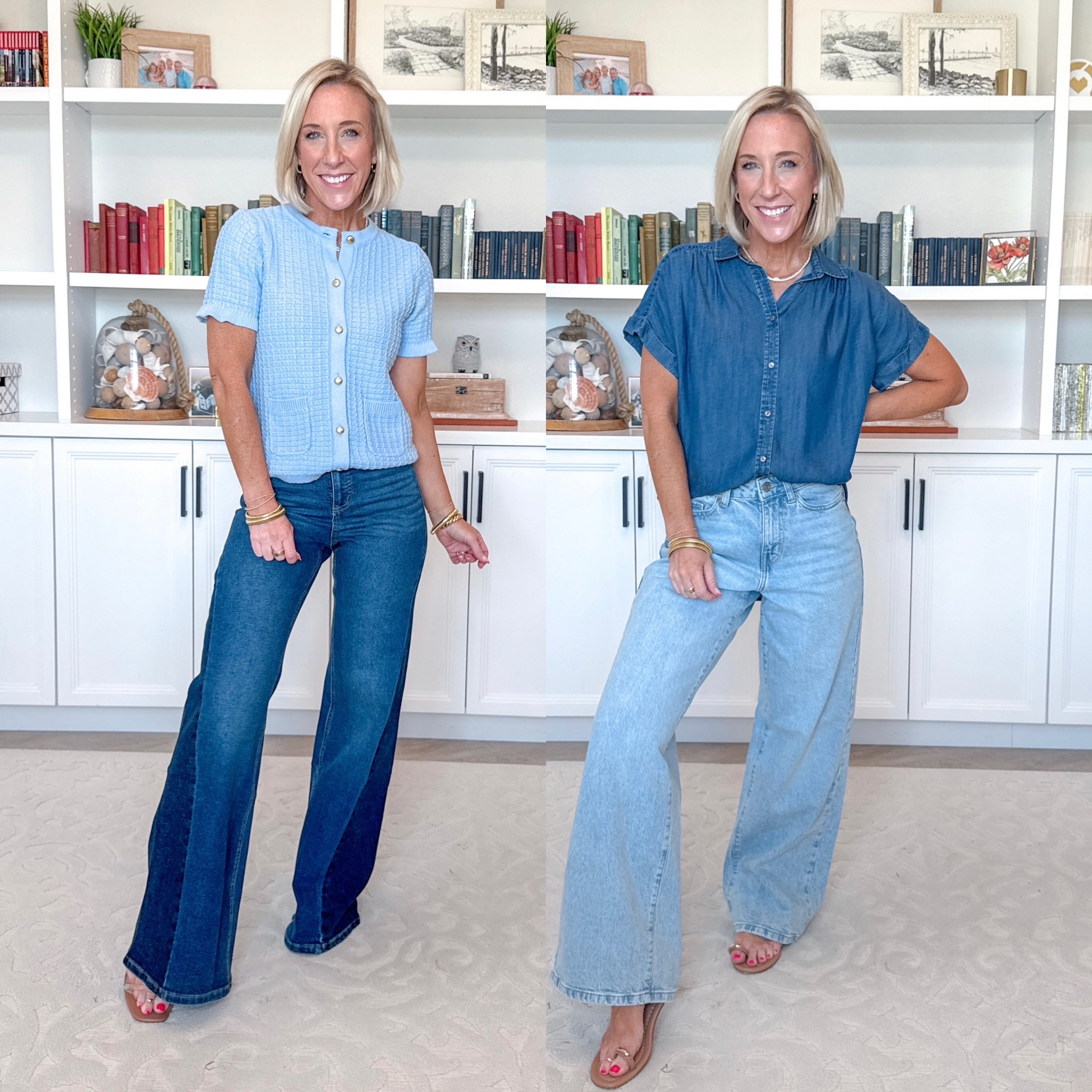 Walmart - new arrivals - part 2. Basketweave Cardigan w/ Short Ruffle Sleeves - size XS. $24. 2 colors. Wide Leg High Rise Jeans - size 0, regular length. $25. Sizes and colors selling fast.  Chambray Camp Shirt w/ Short Sleeves - size XS. $19.98. 4 colors. 

#LTKOver40#LTKSeasonal 

 