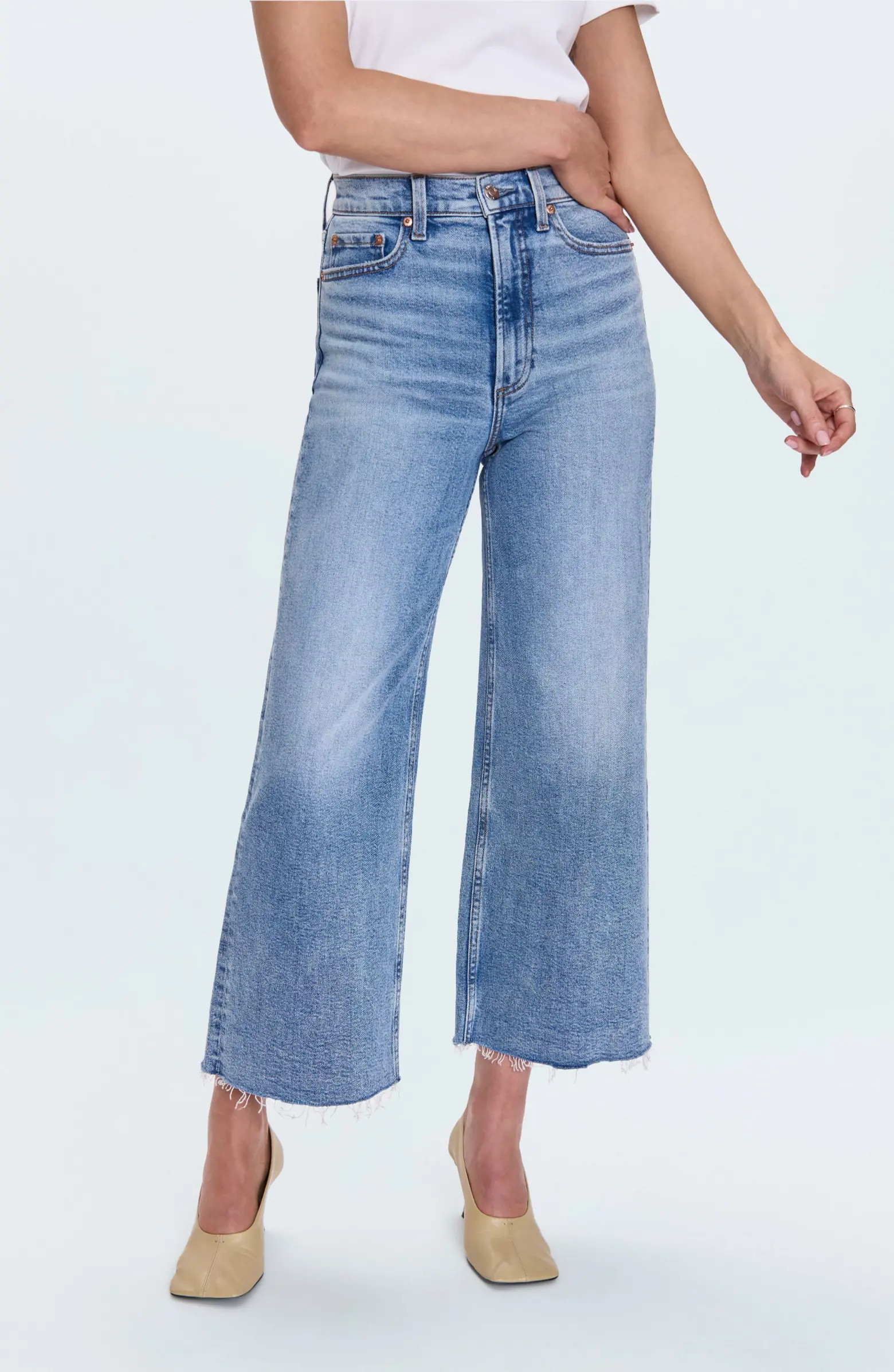 Lana Raw Hem Ankle Wide Leg Jeans | Nordstrom
