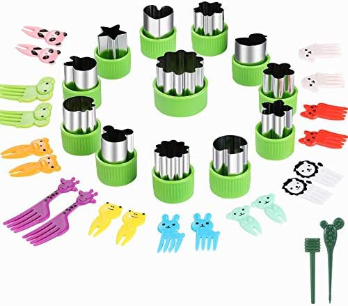 Vegetable Cutters Shapes Set, 12pcs Stainless Steel Mini Cookie Cutters, Vegetable Cutter and Fru... | Amazon (US)