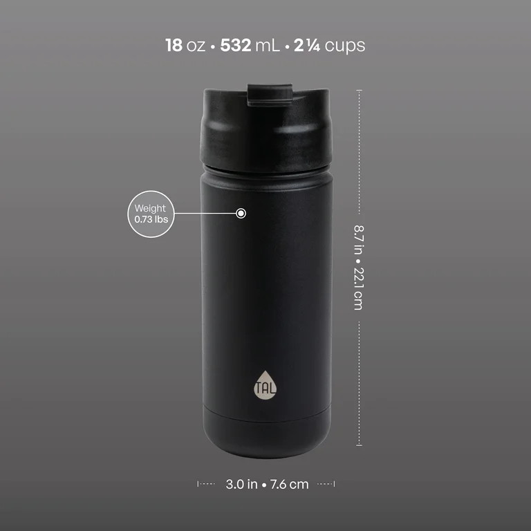 TAL Stainless Steel Ranger Coffee Travel Mug 18 oz, Black | Walmart (US)