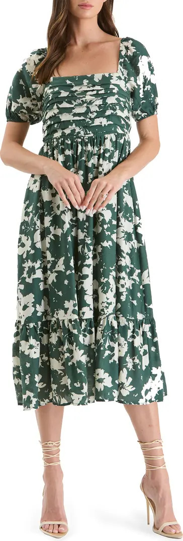 AUGUST SKY Puff Sleeve Midi Dress | Nordstromrack | Nordstrom Rack