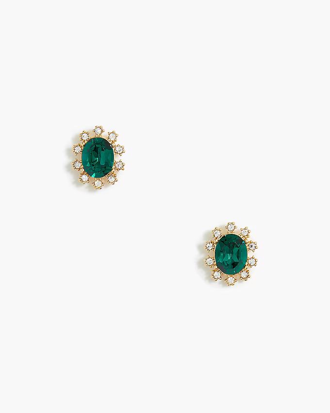 Oval gem earrings | J.Crew Factory