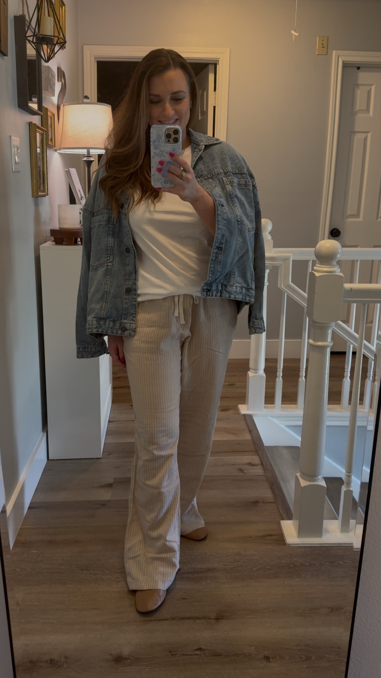 Linen pants are an absolute must have for your closet! Easy to dress up or down and keep you cool, comfortable and chic! Unfortunately my beige/white pants are out of stock but found them in blue/white and some similar alternatives. #casualoutfit #ootd 

#LTKStyleTip #LTKMidsize #LTKWatchNow