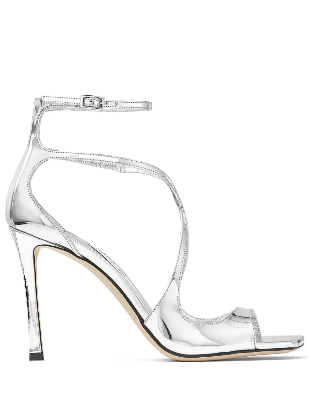 Jimmy Choo Azia 95mmm leather sandals - Silver | Farfetch Global