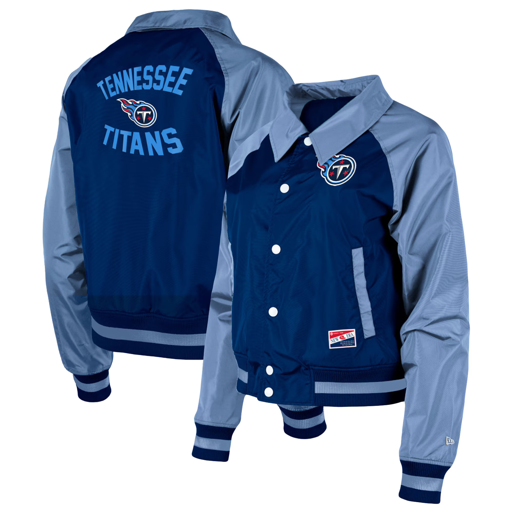 Tennessee Titans New Era Women's Coaches Raglan Full-Snap Jacket - Navy | Fanatics