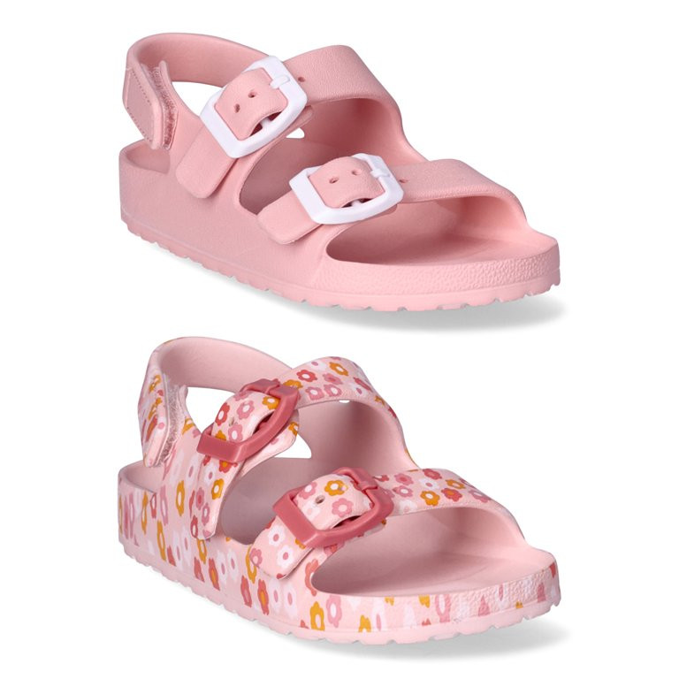 Wonder Nation Toddler Girls Buckle Sandals 2-Pack | Walmart (US)