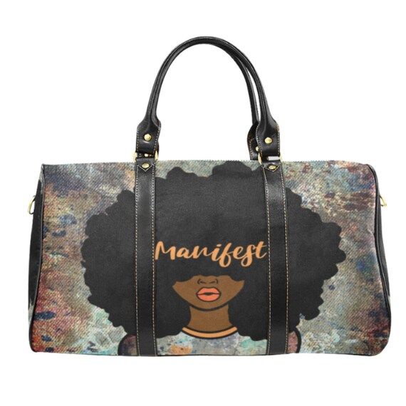 Manifest Travel Bag medium  Afrocentric Travel Bag Black - Etsy | Etsy (US)