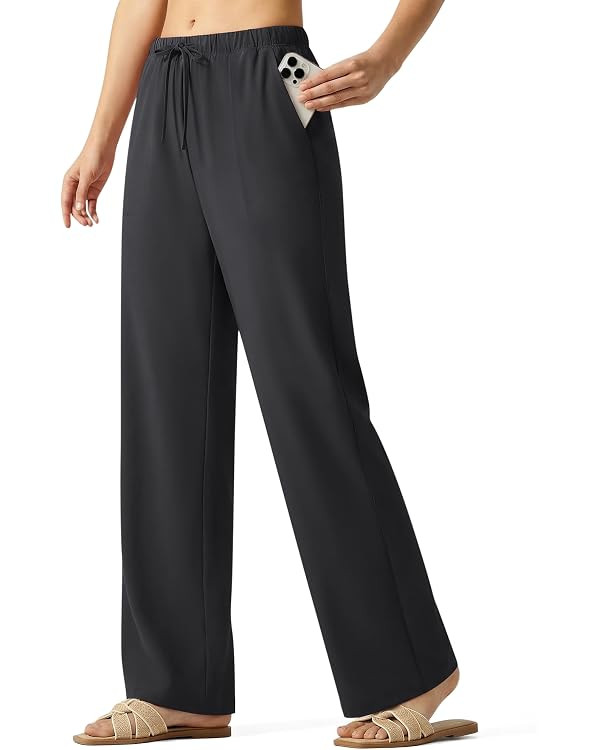 G4Free Chillwhisp Drawstring Wide Leg Pants Women Lightweight Flowy Summer Pants for Travel Beach | Amazon (US)