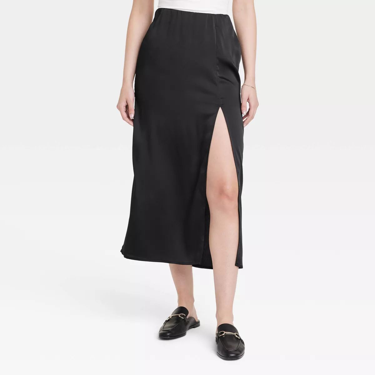 Women's A-Line Maxi Slip Skirt - A New Day™ Black M | Target