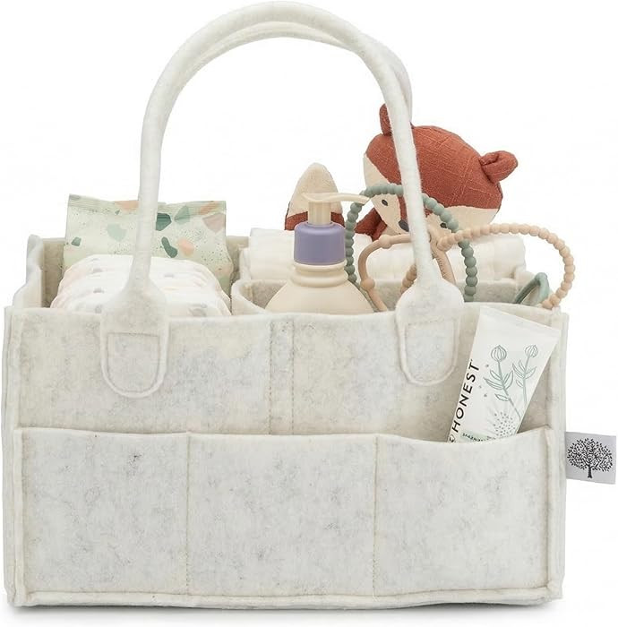 Parker Baby Diaper Caddy - Nursery Storage Bin and Car Organizer for Diapers and Baby Wipes - Whi... | Amazon (US)