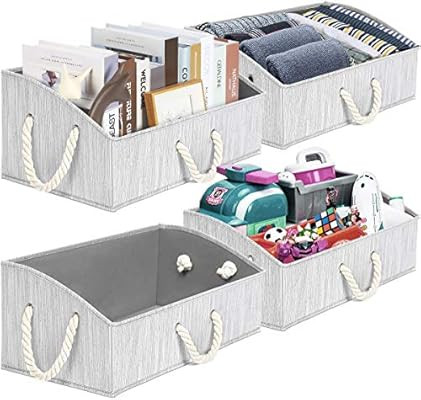 TomCare 4-Pack Storage Baskets Foldable Trapezoid Storage Box Fabric Cube Storage Box Storage Cub... | Amazon (US)