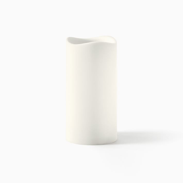 Indoor/Outdoor Wavy Edge Basic Candle - White | West Elm (US)