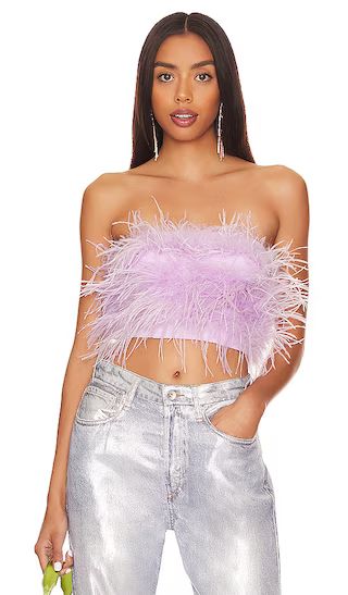 Lovers + Friends Marianne Feather Crop Top in Lavender | Revolve Clothing (Global)