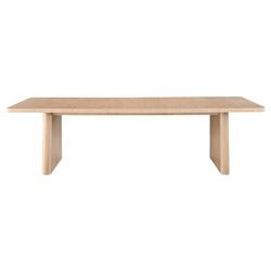 Noelle Modern Light Brown Rectangular Extendable Dining Table - 86-110"W | Kathy Kuo Home