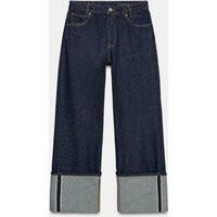 Zara - Zw Collection Low-Rise Turn-Up Jeans - Blue - Eu 40 (Au 12) - Woman | Zara AU