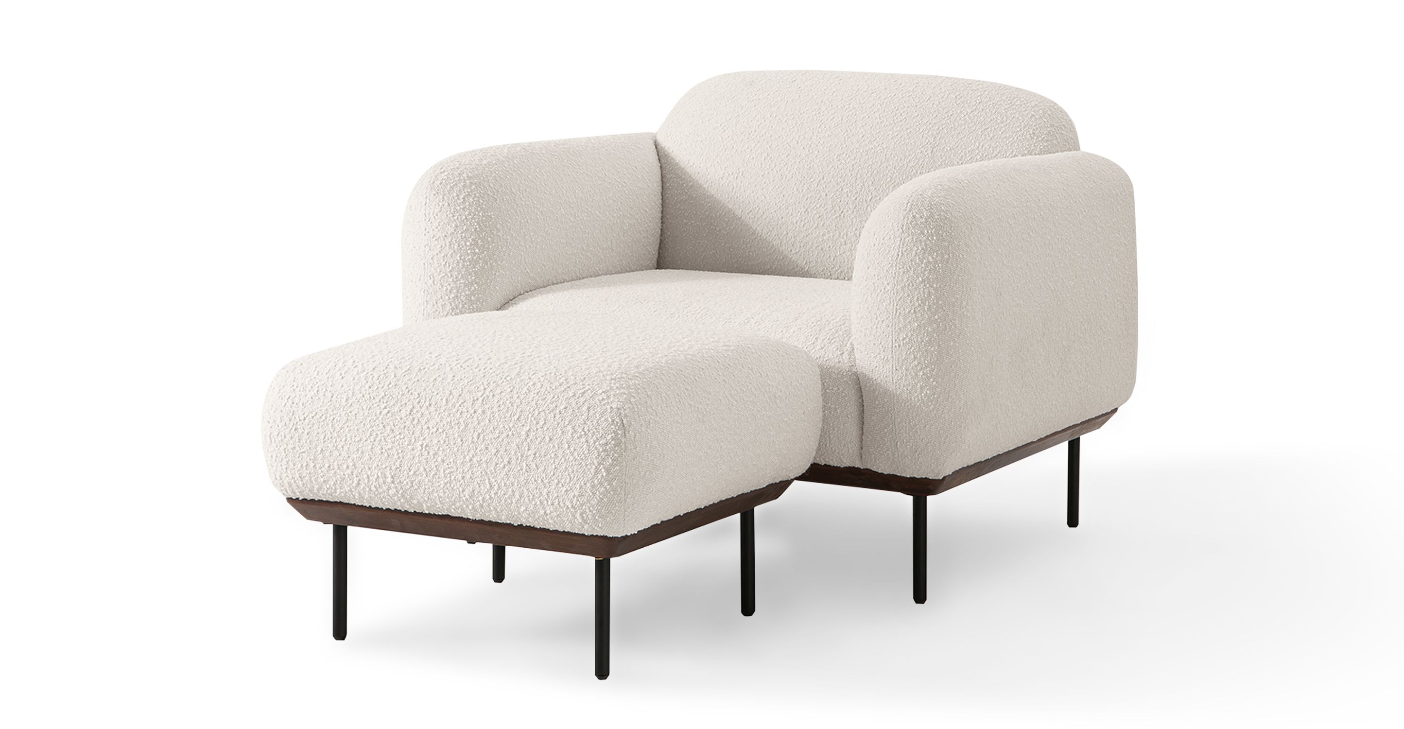 Puff Fabric Chair & Ottoman, Blanc Boucle | Kardiel