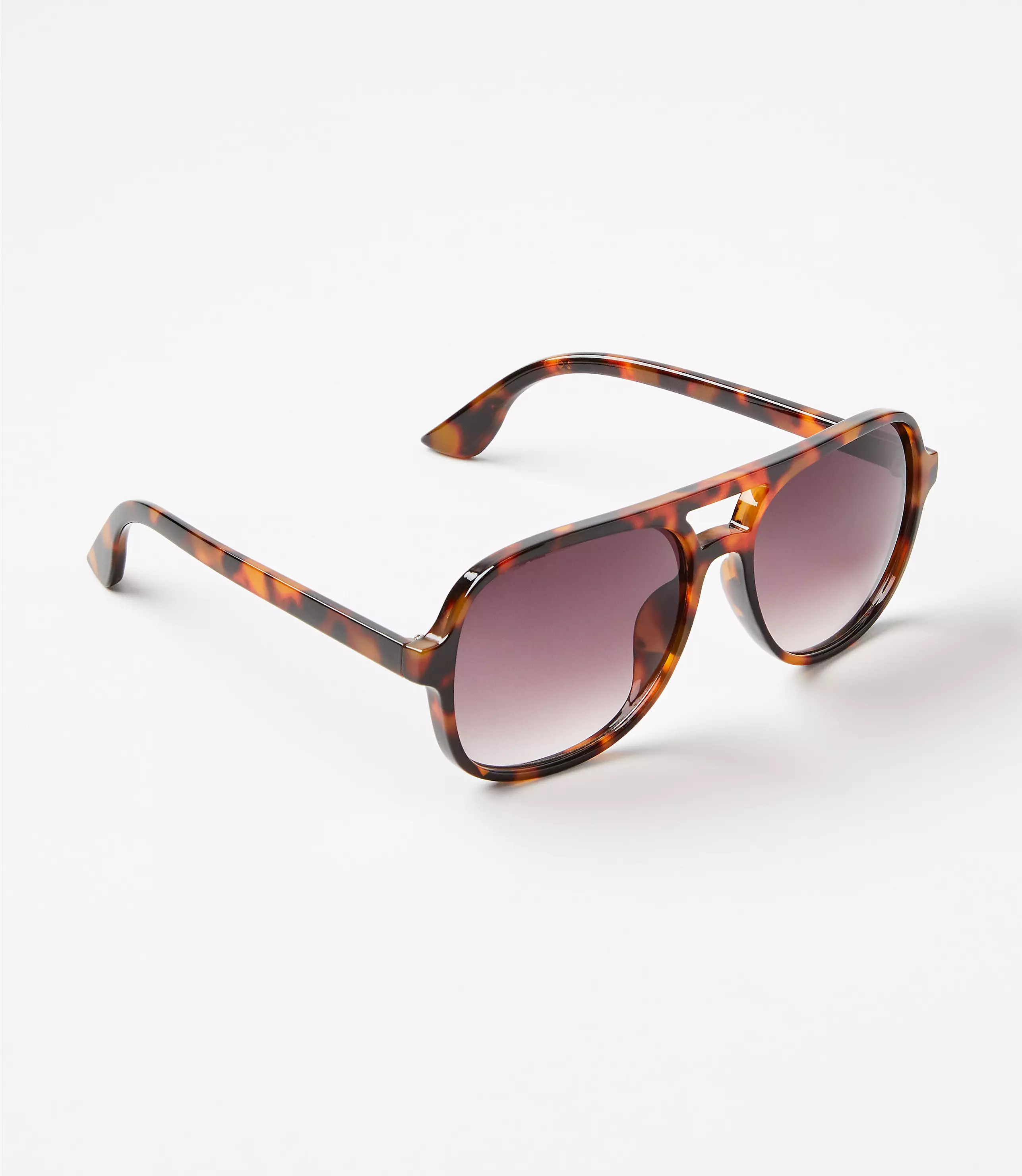 Tortoiseshell Print Modern Aviator Sunglasses | LOFT