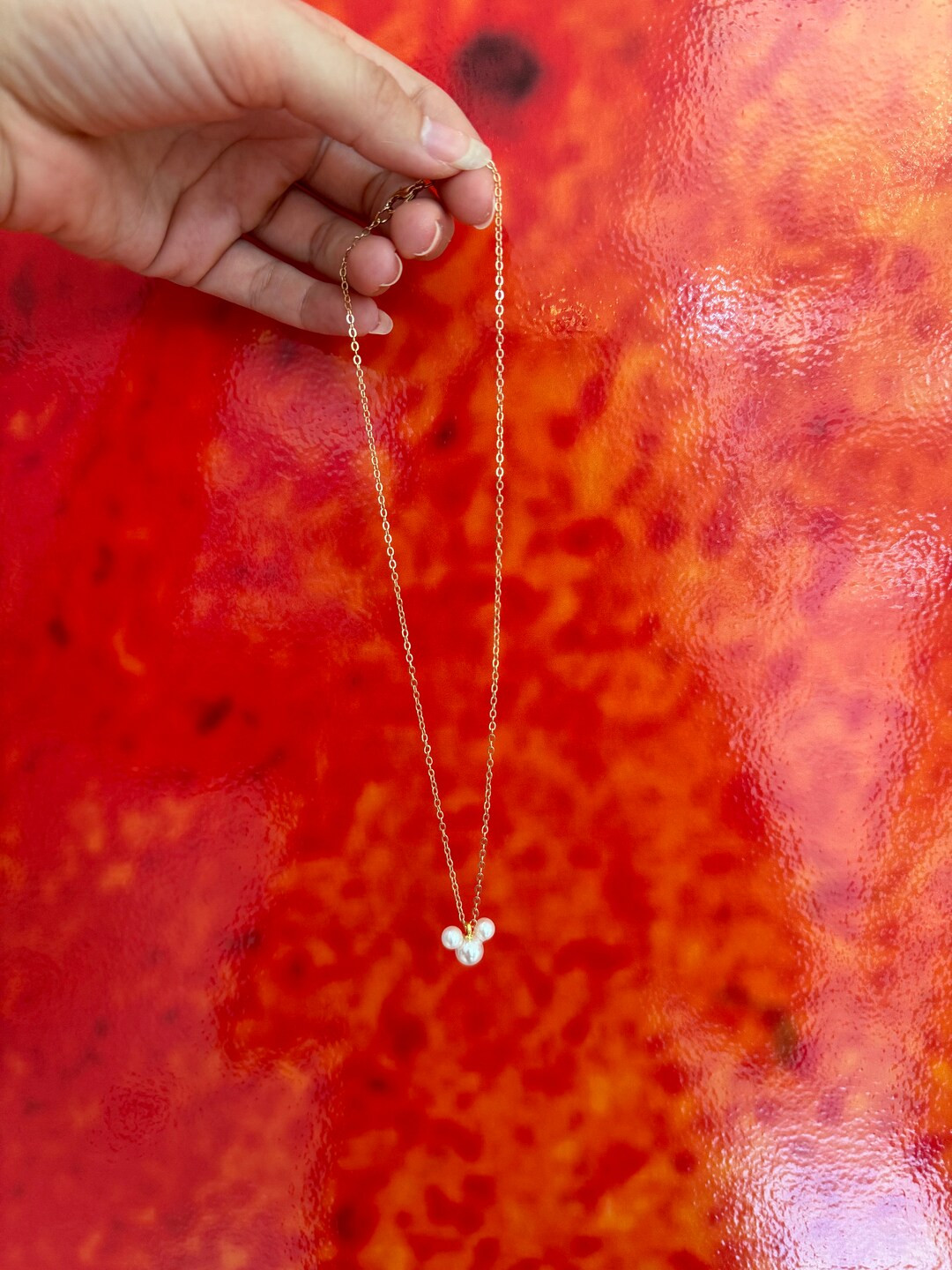 Mickey Pearl Gold or Silver Necklace - Etsy | Etsy (US)