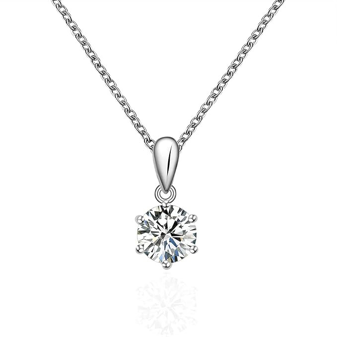 ZYI Moissanite necklaces for women,Lab Created Diamond Moissanite Pendant Necklace 16-18 Inch Cha... | Amazon (US)