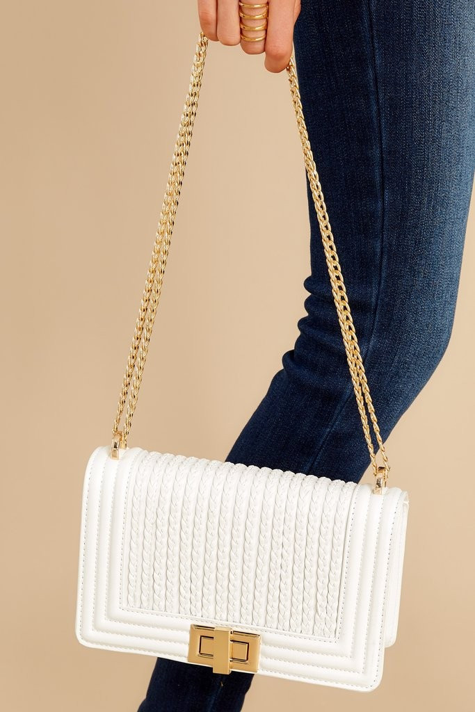 Hidden Treasure White Bag | Red Dress 