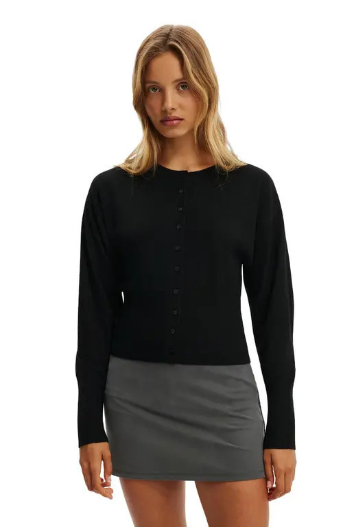 Cotton On Women's Sara Button Cardigan in Black at Nordstrom, Size Small | Nordstrom