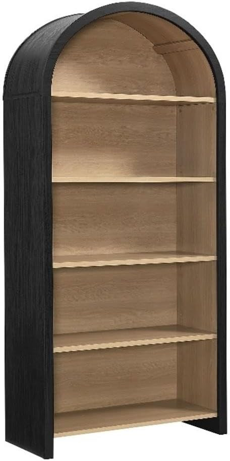 Modway Evie Modern Arched Wide Bookcase in Black - 76 Inch Open Shelf Display Cabinet - Stylish 5... | Amazon (US)