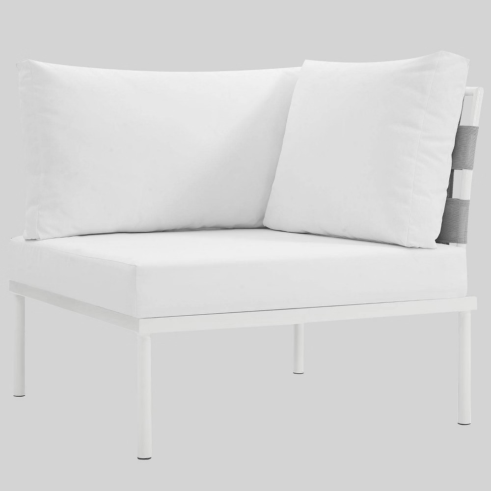 Harmony Aluminum Outdoor Patio Corner Sofa - White - Modway | Target