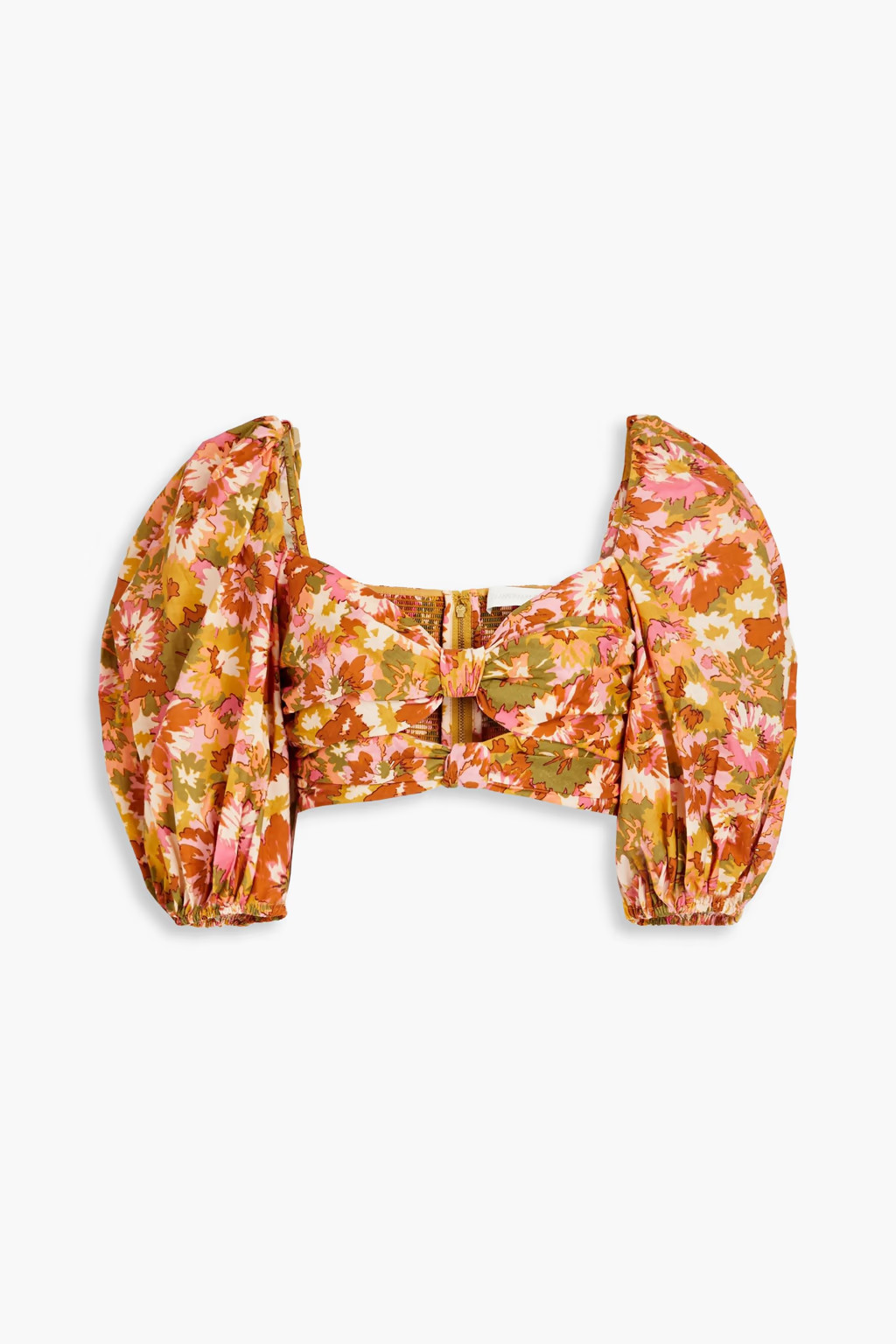 Cropped cutout floral-print cotton-gauze top | The Outnet (UK and Europe)