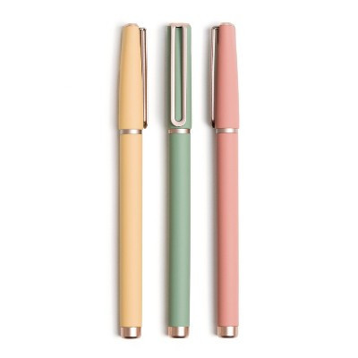 U Brands 3ct Soft Touch Felt Tip Pens - Rose Gold Accents: 0.7mm Black Ink, Journaling & Cute Pens, Stationery Set | Target