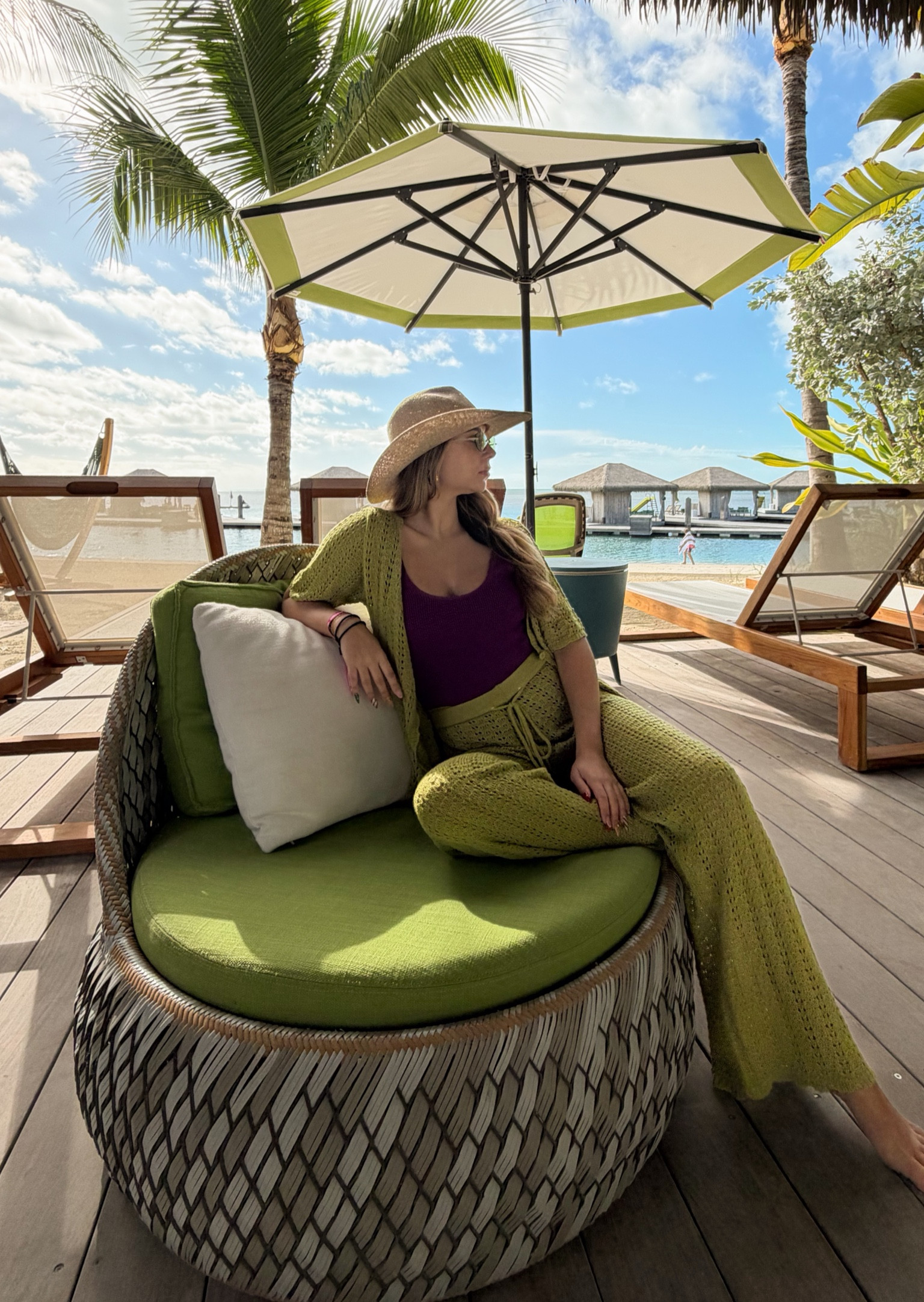 Swimwear / Lime Green Cover Up / Purple One Piece Swimsuit / Beach Hat / Lime Green Sunglasses 

#LTKootd #LTKTravel #LTKFindsUnder50