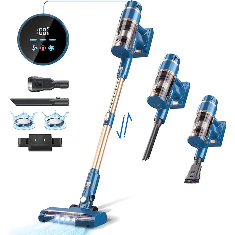 PrettyCare Cordless Vacuum Cleaner Lightweight Stick Vacuum 38kPa with 45min Runtime for Carpet H... | Walmart (US)