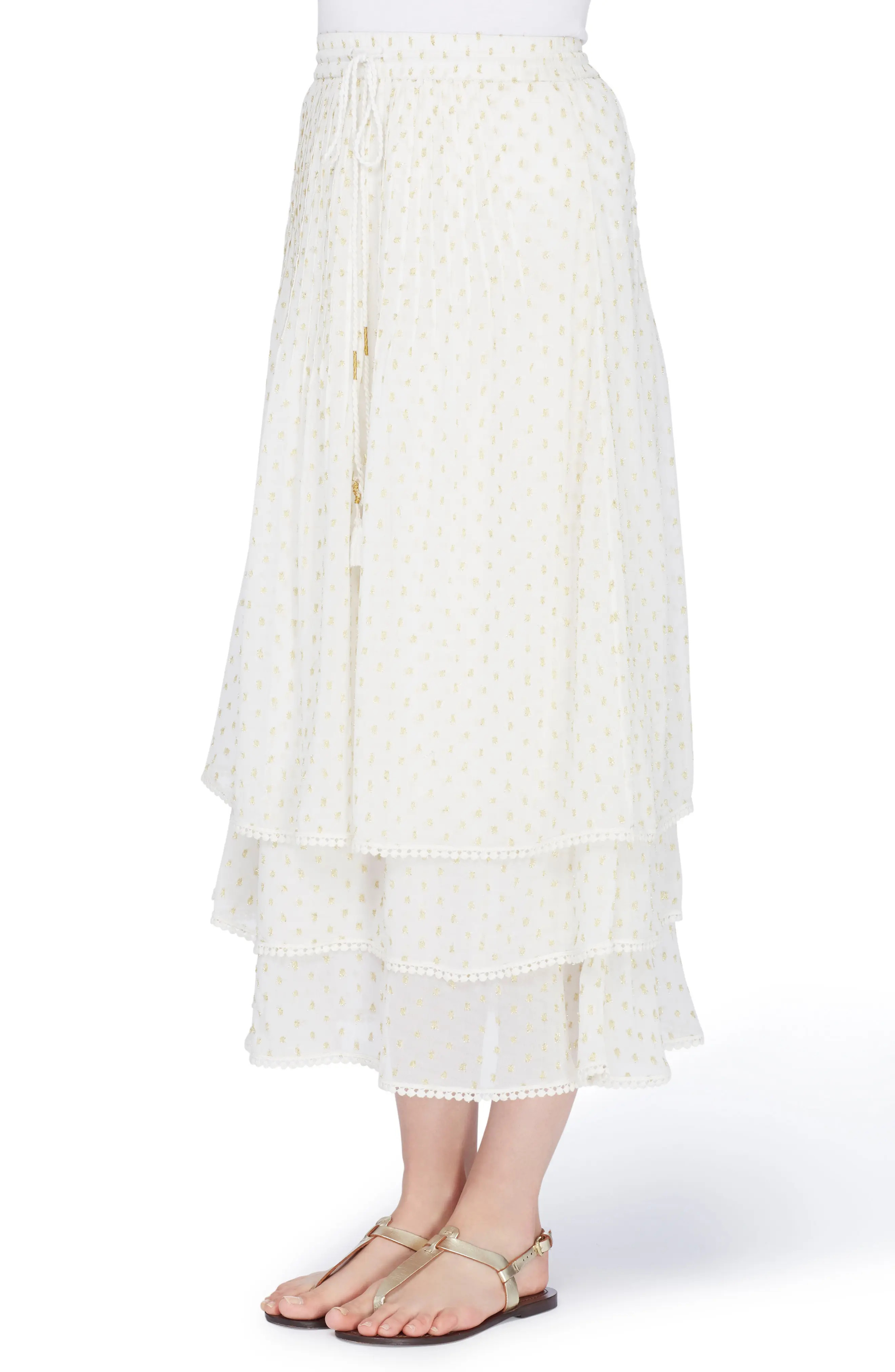 Berbas Clipped Jacquard Tiered Skirt | Nordstrom