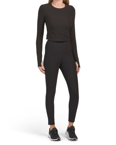 Ribbed Crossover Long Sleeve Leggings Set | TJ Maxx