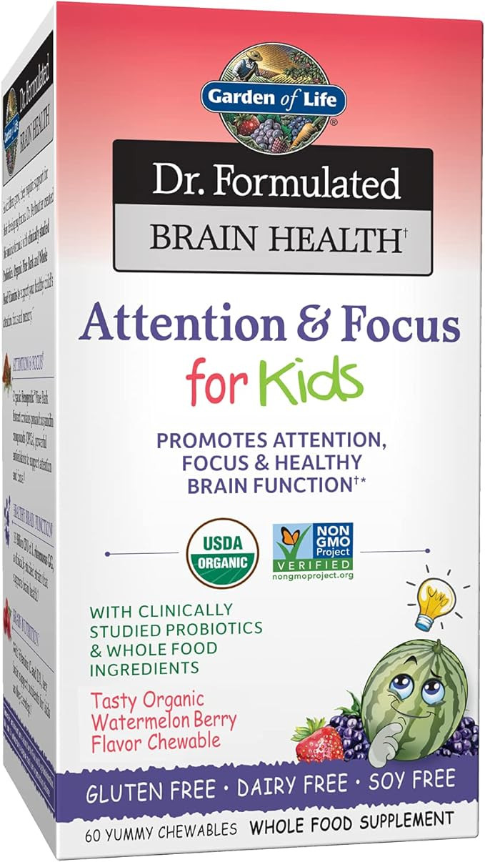Garden of Life Dr. Formulated Attention and Focus for Kids, Supplement Promotes Healthy Brain Fun... | Amazon (US)