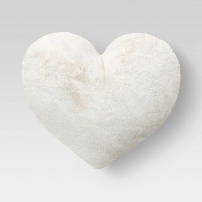 Oversized Faux Fur Valentine’s Day Heart Pillow Cream - Opalhouse™ | Target
