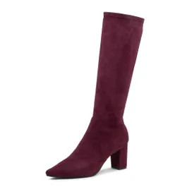 NORASS MULBERRY MICROSUEDE KNEE HIGH BOOTS | Styletread (AU)