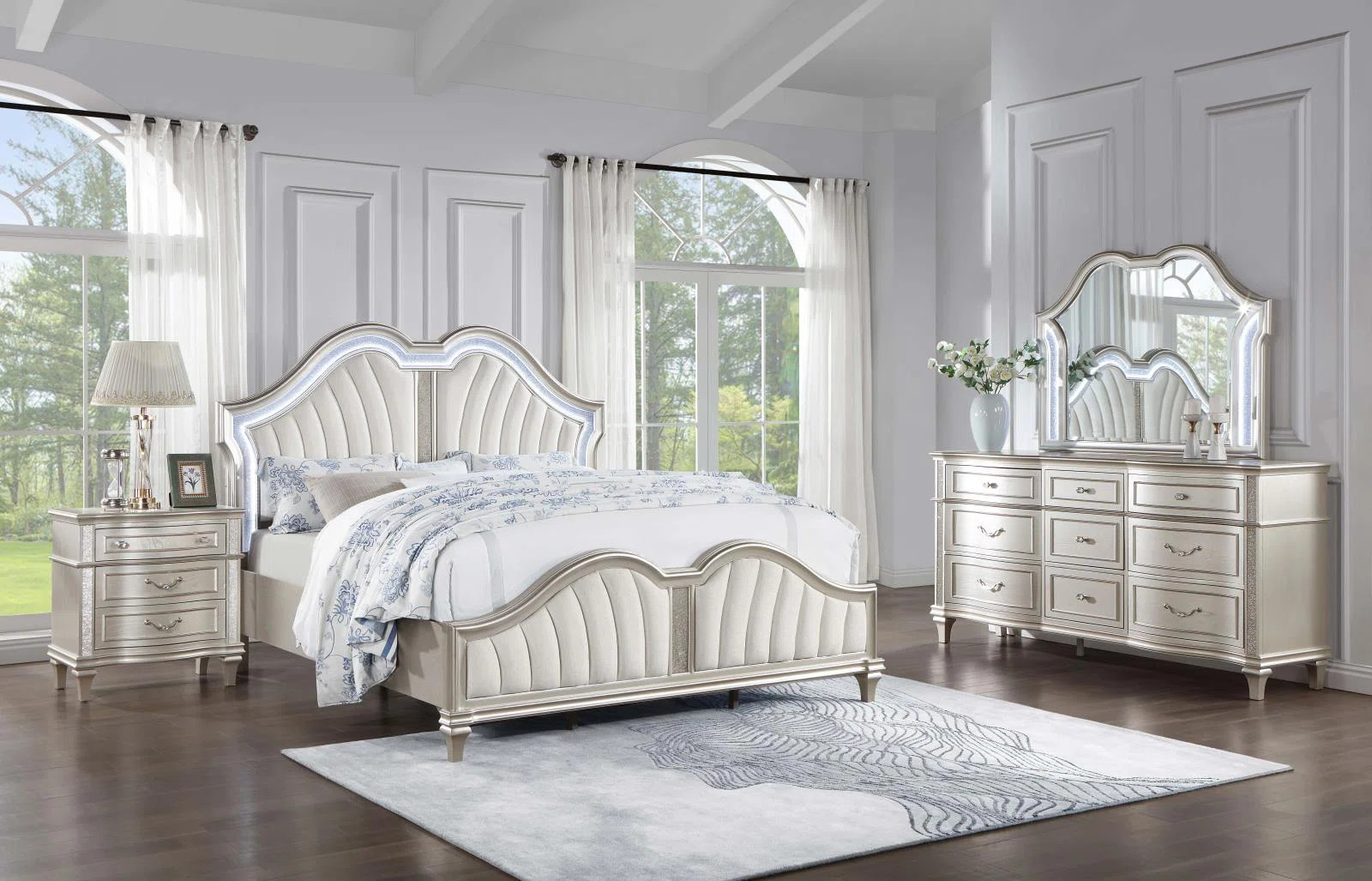 Swampscott 4-piece Eastern King Bedroom Set Silver Oak | Wayfair North America
