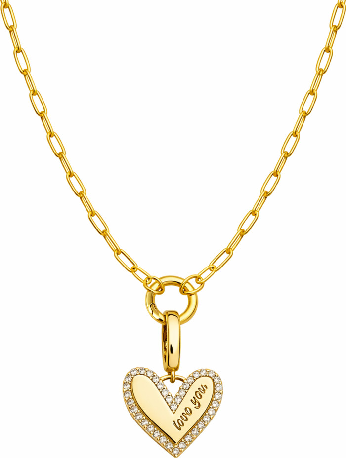 Elena "Love You" Pavé Heart Necklace | Nordstrom