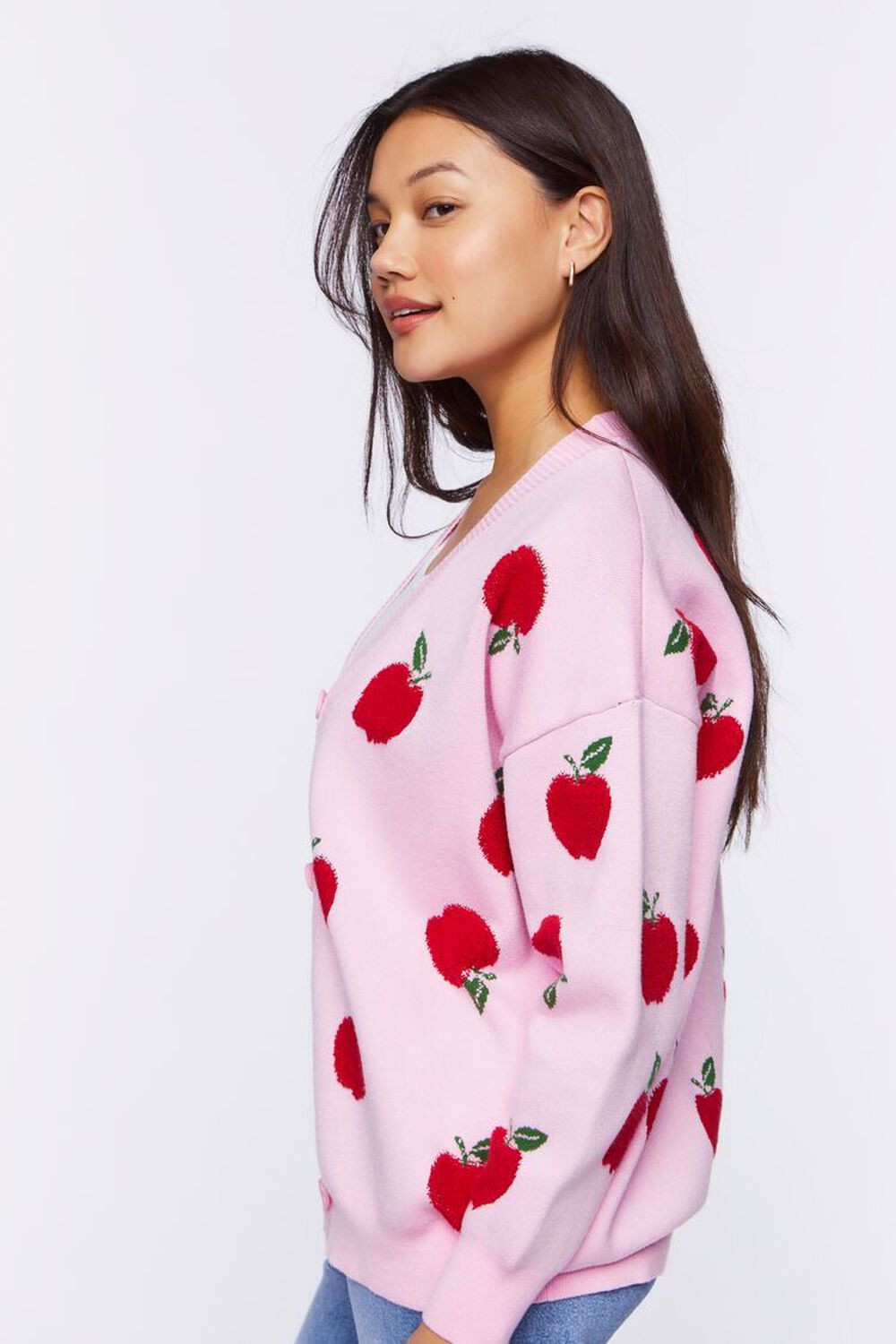 Apple Print Cardigan Sweater | Forever 21 (US)