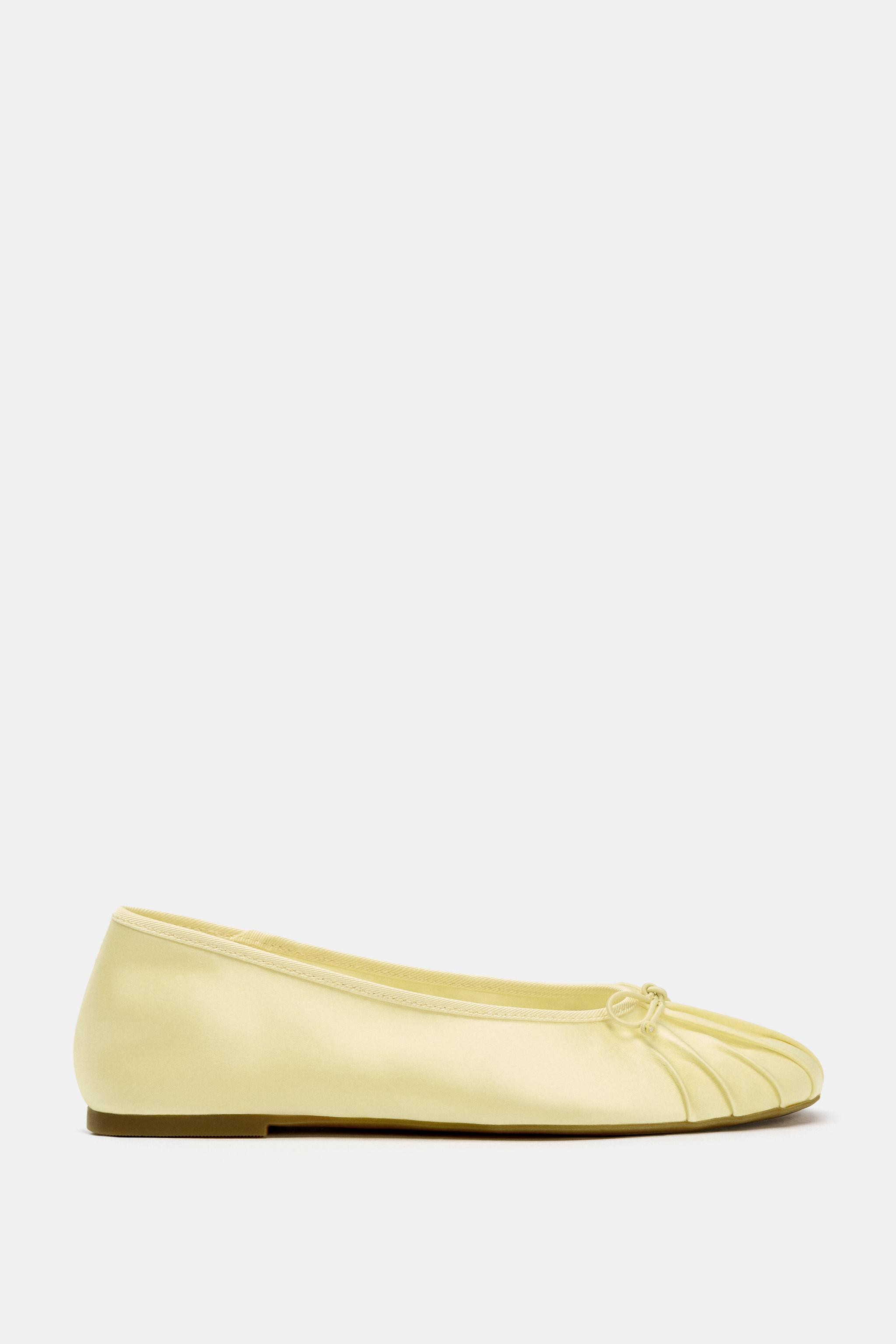 SATIN BOW BALLET FLATS | Zara US