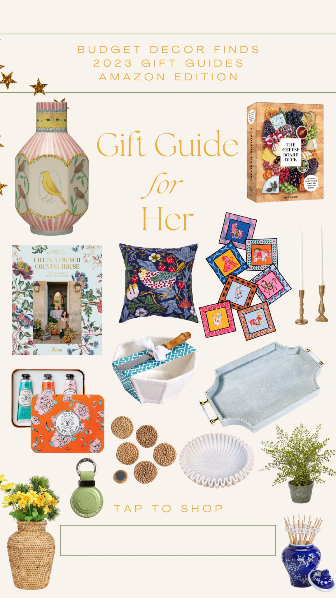 The holiday season is upon us, and it’s the perfect time to start your gift shopping for the special women in your life. Whether you’re looking for the perfect present for your mother, mother-in-law, sister, friends, or even your boss, we’ve got you covered. Shop my curated list of thoughtful and delightful gifts, from books to needlepoint kits, hand lotions to trays, candlesticks to vases. Let’s get started on finding the ideal gifts for the ladies you appreciate most.

#LTKHoliday #LTKGiftGuide #LTKhome
