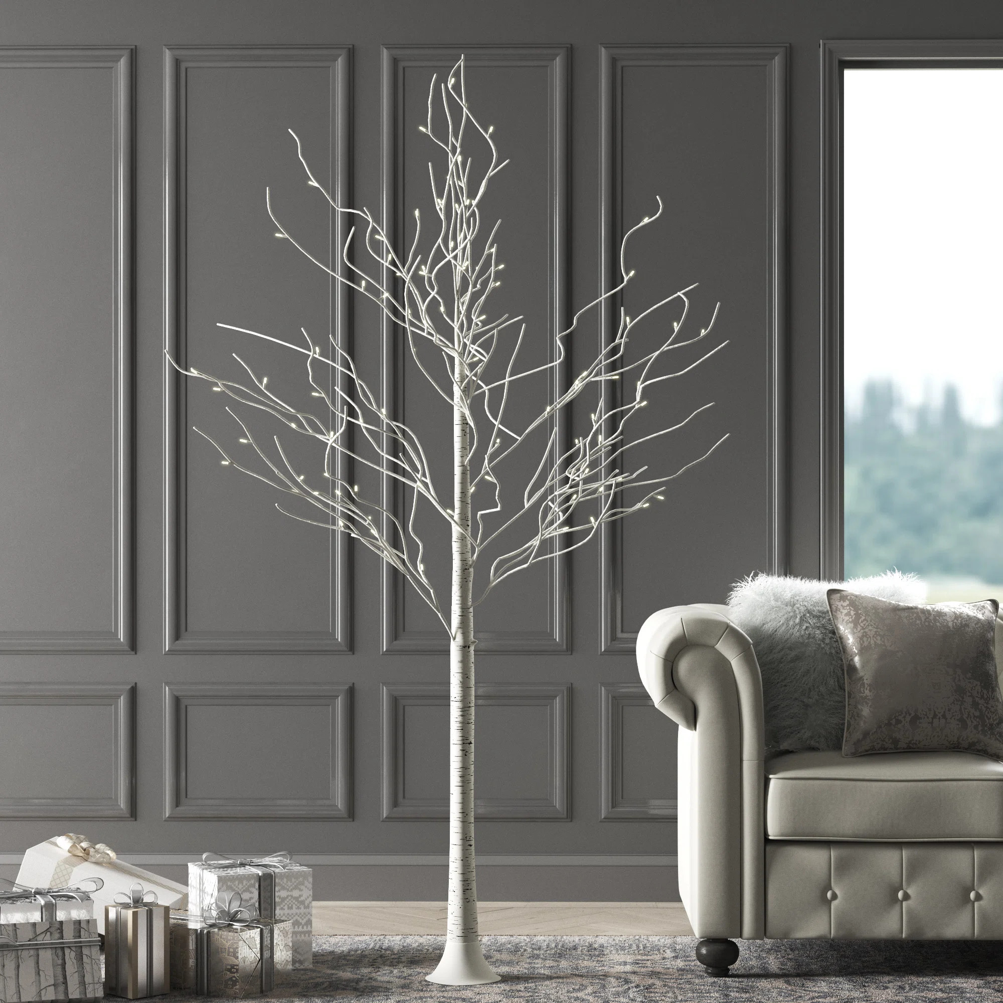 Greyleigh™ Pre-Lit Birch Tree 132 Light LED Lighted Trees & Branches & Reviews | Wayfair | Wayfair North America