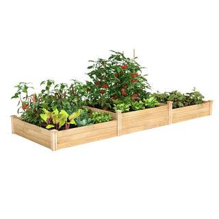 Original Natural Wood Tiered Cedar Rectangle Raised Garden Bed (144 in. L x 48 in. W x 14 in. H) | The Home Depot