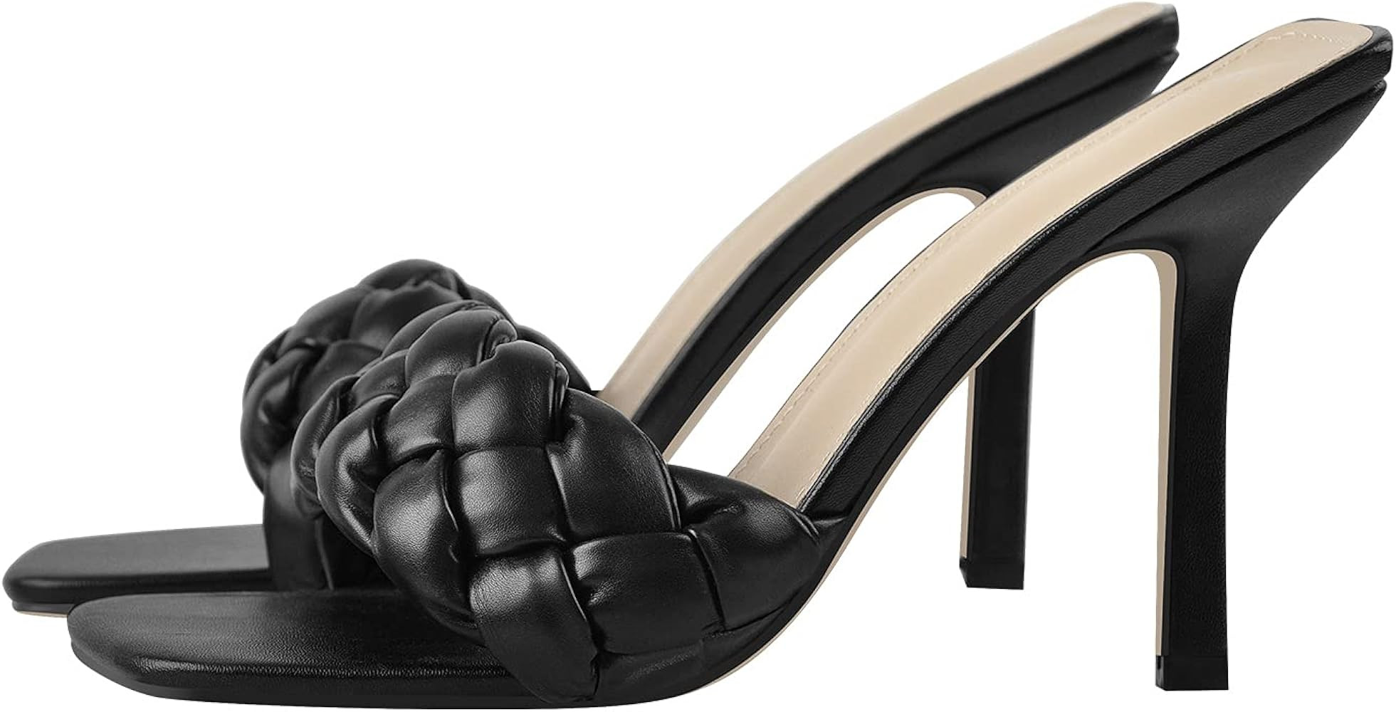 LISHAN Women's Weave Slides Sandals High Heels | Amazon (US)
