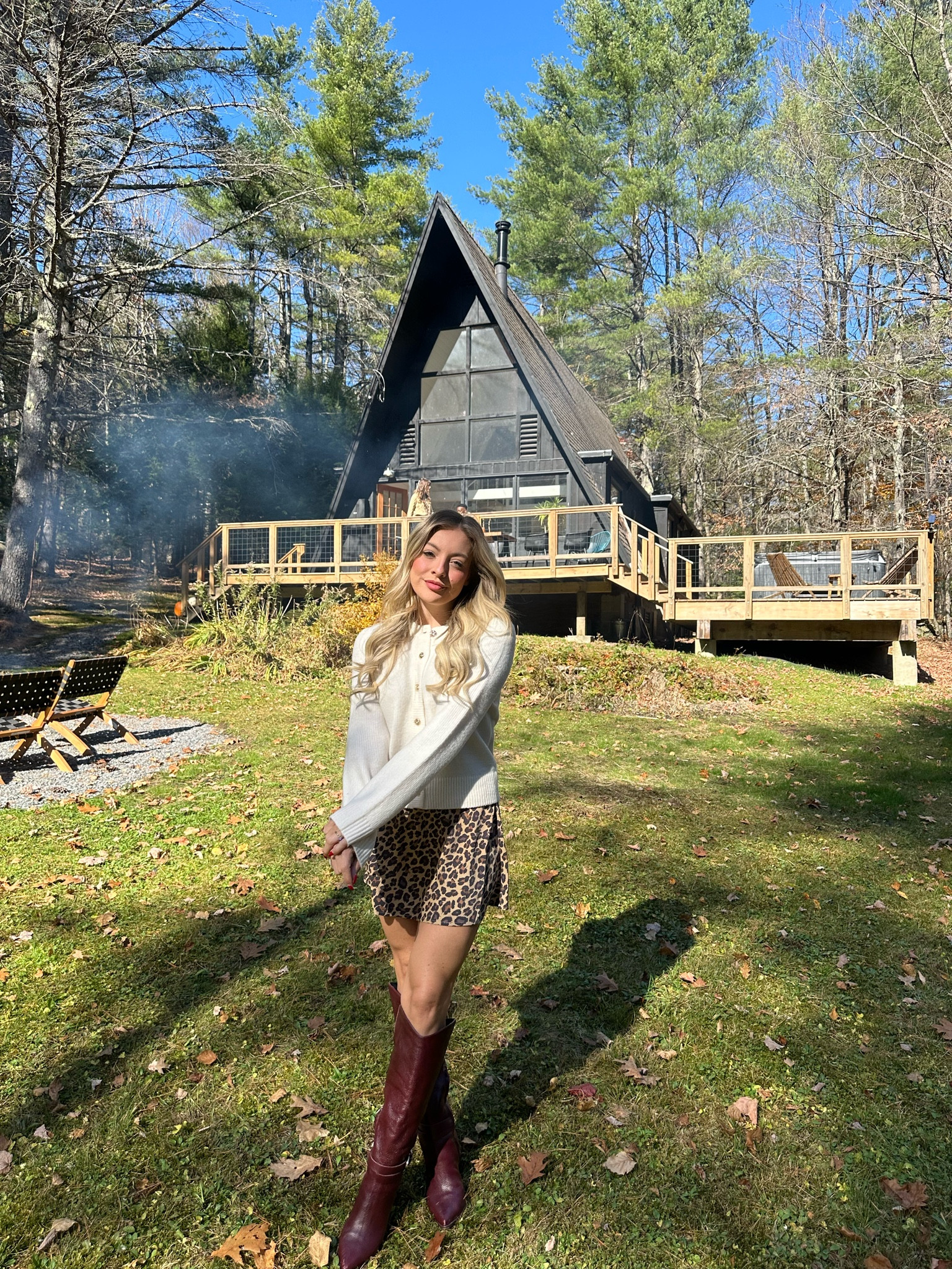 Cream cardigan, leopard skort & burgundy knee high boots 

#LTKTravel #LTKFindsUnder100 #LTKSeasonal
