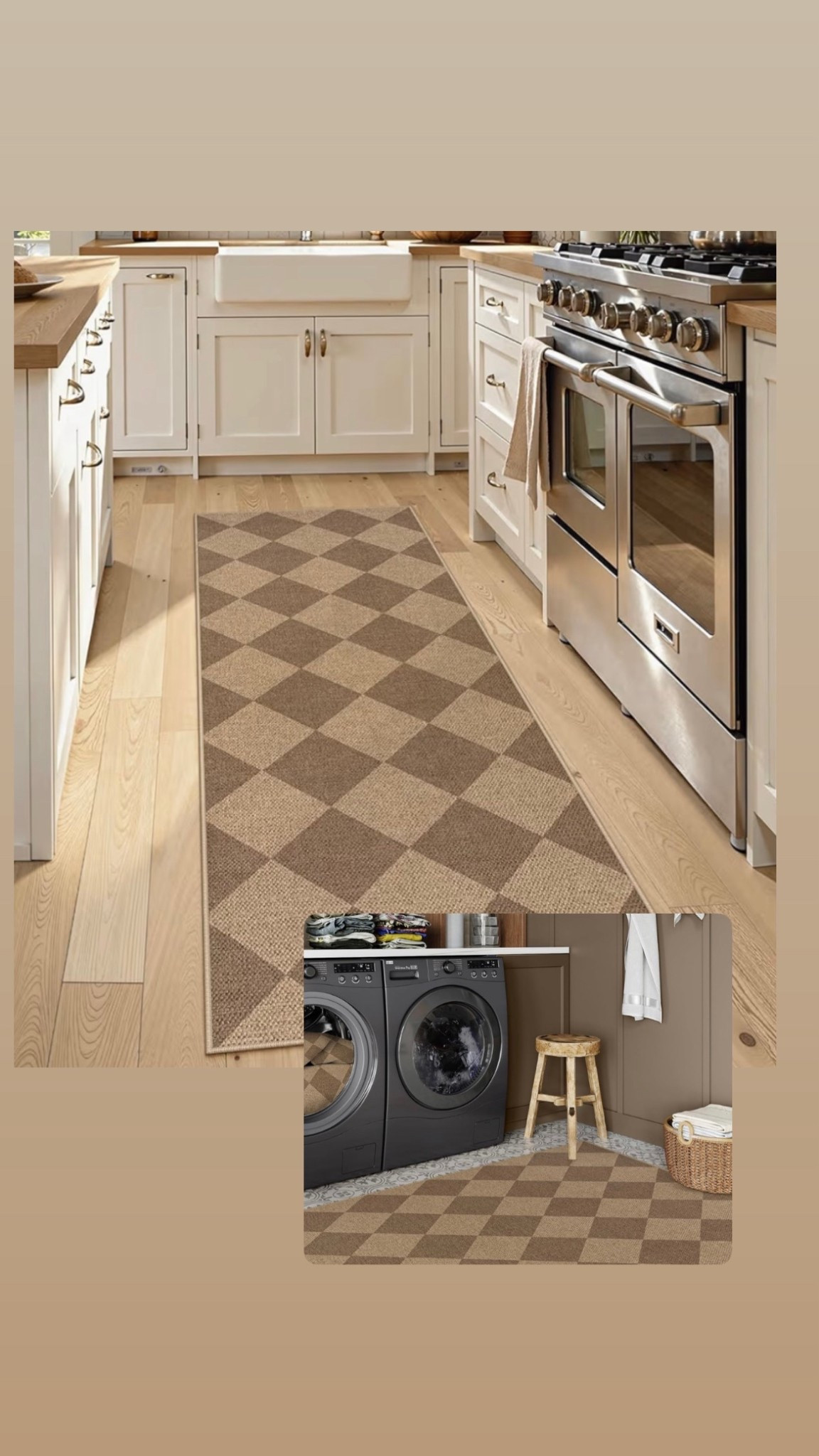 Jute checkered runner tug, non slip

#LTKHome #LTKSaleAlert