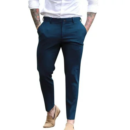HSMQHJWE Mens Navy Blue Dress Pants Casual Track Pants Mens Casual Sports Thickened Pants Cotton Poc | Walmart (US)