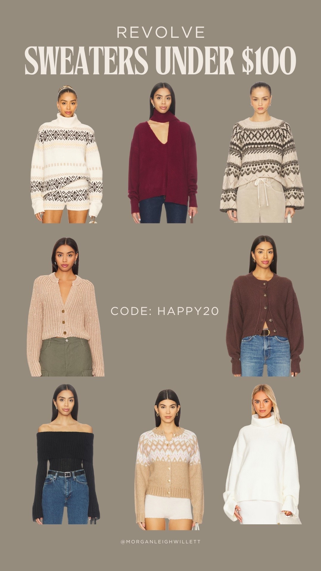 Revolve is having a 20% off sitewide sale! I picked a few of my favorite sweaters (all under $100) for you guys!

#LTKSeasonal #LTKHoliday #LTKSaleAlert