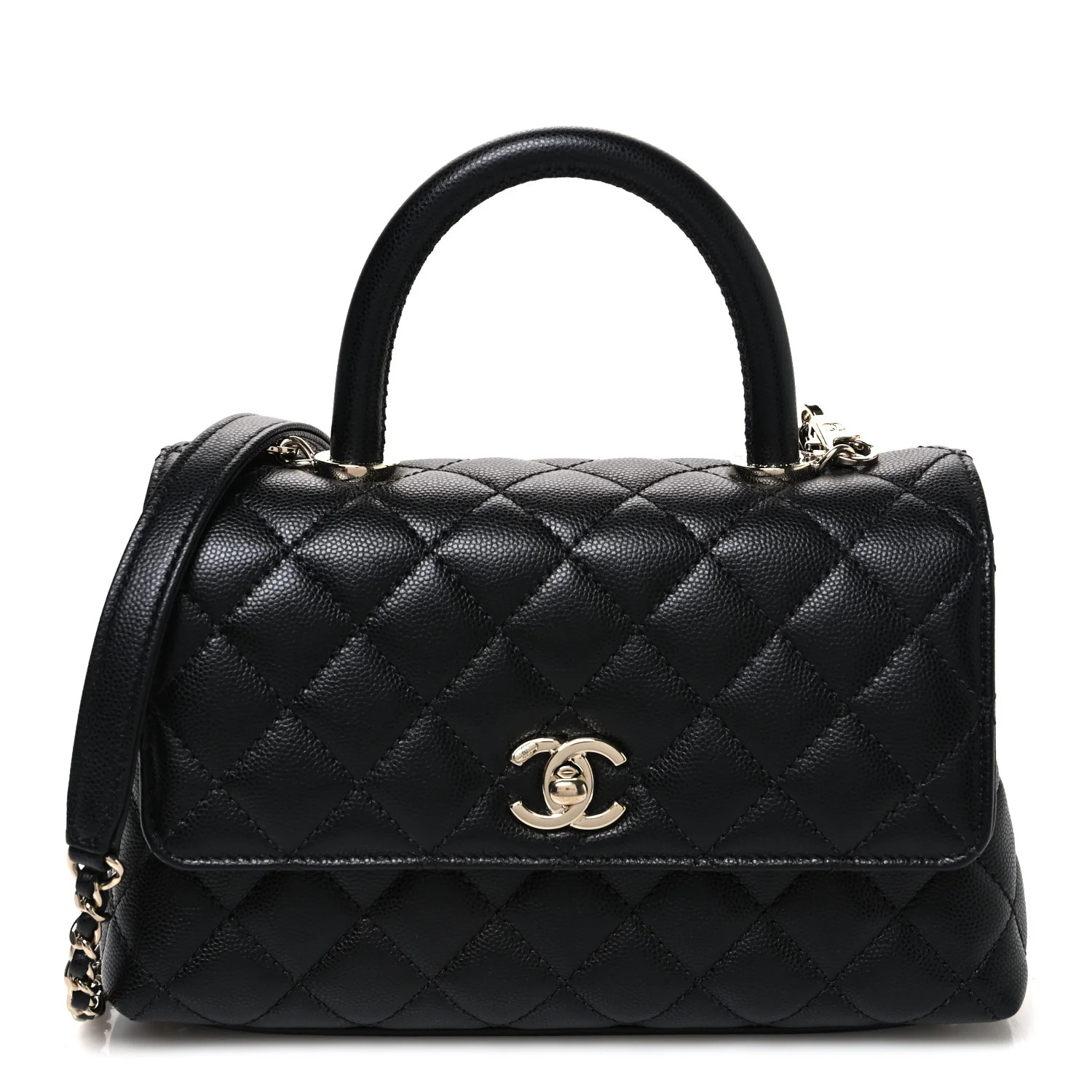 Chanel Caviar Quilted Mini Coco Handle Flap Black 1950784 | FASHIONPHILE (US)
