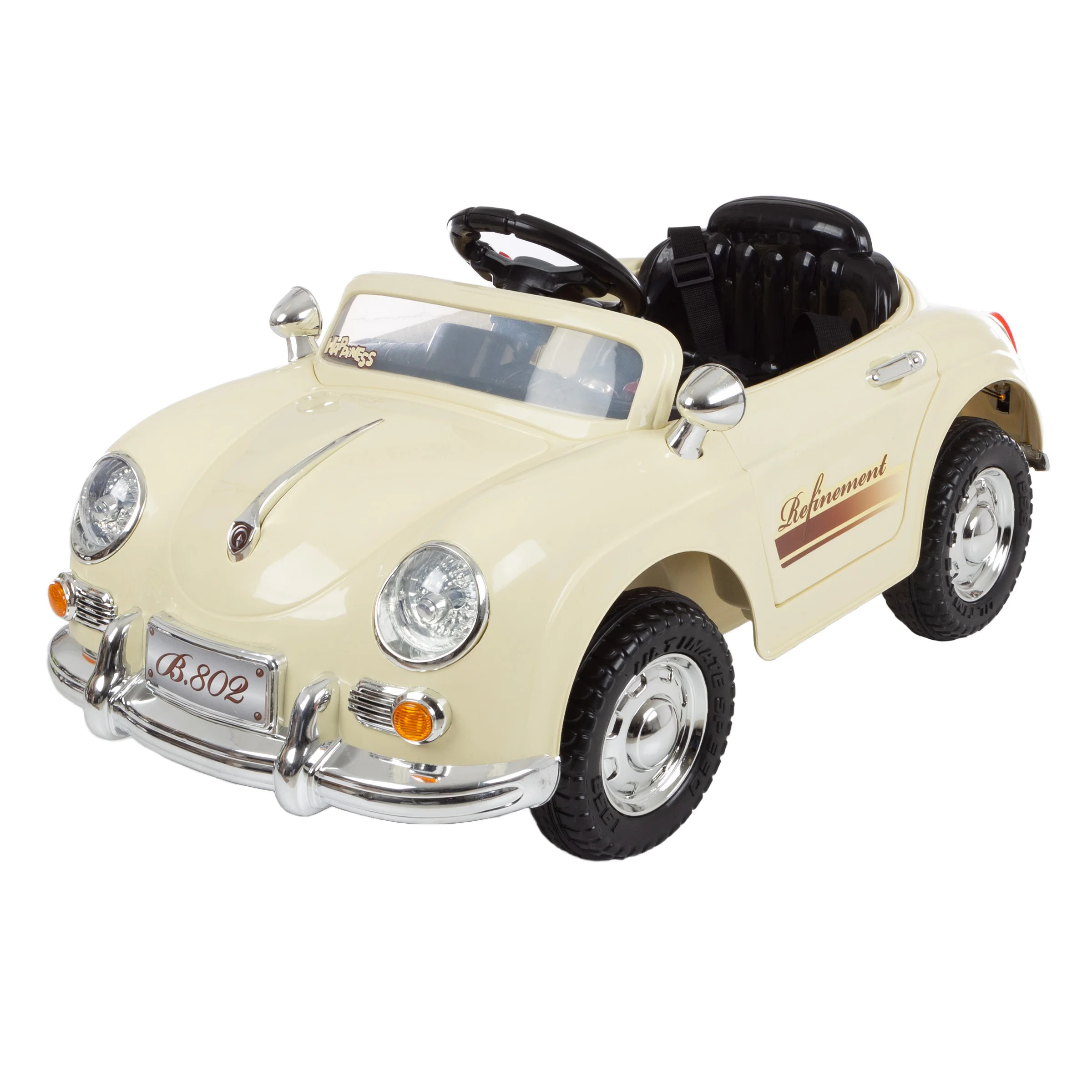 Lil' Rider Kids Ride on Car with Remote - Classic Toddler Car for Kids Ages 3-6 - 6V Battery-Powered Ride on with Lights and AUX Port , Cream | Wayfair North America